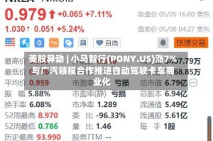 美股异动 | 小马智行(PONY.US)涨7% 与广汽领程合作推进自动驾驶卡车商业化