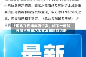 法国达飞海运集团证实，旗下一艘船只周六在霍尔木兹海峡遭到炮击