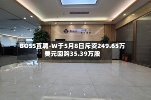 BOSS直聘-W于5月8日斥资249.65万美元回购35.39万股