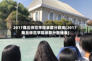 2017商丘师范学院录取分数线(2017商丘师范学院录取分数线表)