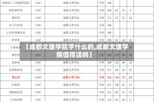 【成都文理学院学什么的,成都文理学院值得读吗】