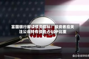 富国银行解读债务指标：投资者应关注公众持有债务占GDP比重