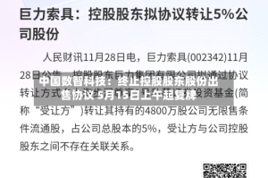 中国数智科技：终止控股股东股份出售协议 5月15日上午起复牌