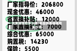 凯美瑞强险多少钱/丰田凯美瑞强险多少钱