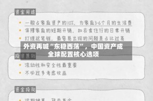 外资再喊“东稳西荡”，中国资产成全球配置核心选项