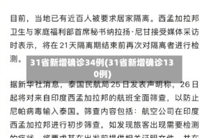 31省新增确诊34例(31省新增确诊130例)