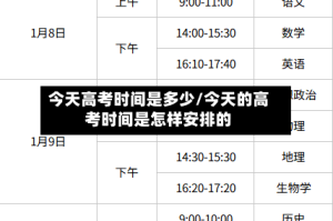 今天高考时间是多少/今天的高考时间是怎样安排的