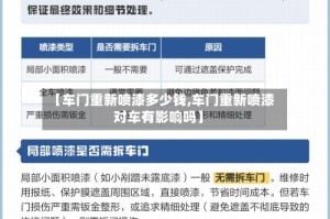 【车门重新喷漆多少钱,车门重新喷漆对车有影响吗】