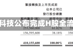 元征科技公布完成H股全流通