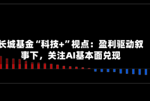 长城基金“科技+”视点：盈利驱动叙事下，关注AI基本面兑现