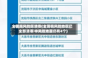 全国高风险区清零(全国高风险地区已全部清零 中风险地区仍有4个)