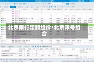 北京限行定额组价/北京限号组合