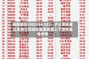 兆新股份(002256.SZ)：子公司拟成立合资公司深化盐湖资源上下游供应链合作