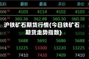 沪铁矿石期货行情(今日铁矿石期货走势指数)