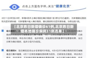 【北京昨日新增确诊61例,北京昨日新增本地确诊病例31例名单】