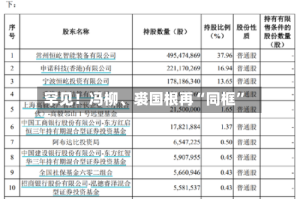 罕见！冯柳、裘国根再“同框”