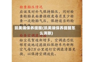 凯美瑞保养提醒(凯美瑞保养提醒怎么消除)