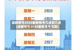 成都限号2020最新限号几点到几点(成都限号2020最新限号范围)