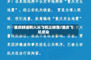 重庆辟谣有人从飞机上掉落/重庆飞机感染