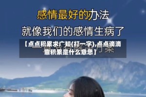【点点积累求广知(打一字),点点滴滴靠积累是什么意思】