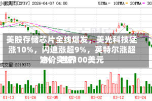 美股存储芯片全线爆发，美光科技猛涨10%，闪迪涨超9%，英特尔涨超7%，世界油价突破100美元