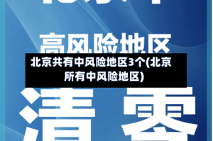 北京共有中风险地区3个(北京所有中风险地区)