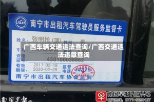 广西车辆交通违法查询/广西交通违法违章查询