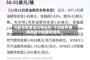 今日世界原油行情分析/今日世界原油走势分析最新消息