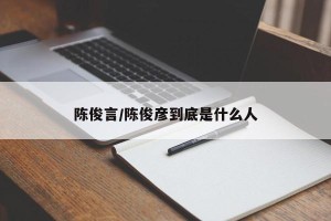陈俊言/陈俊彦到底是什么人