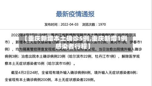 【重庆新增本土确诊5例,重庆新增1例感染者行程】-第2张图片