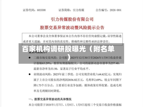 百家机构调研股曝光（附名单）-第2张图片