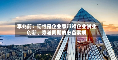 李兆前：韧性是企业家带领企业创业创新、穿越周期的必备素质-第1张图片
