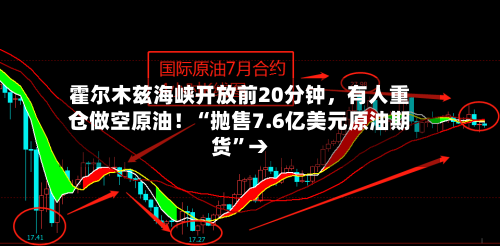 霍尔木兹海峡开放前20分钟，有人重仓做空原油！“抛售7.6亿美元原油期货	”→-第3张图片