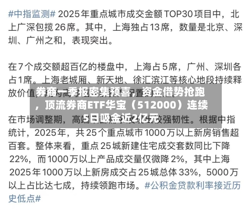 券商一季报密集预喜，资金借势抢跑，顶流券商ETF华宝（512000）连续5日吸金近2亿元-第1张图片