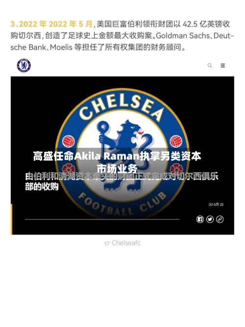 高盛任命Akila Raman执掌另类资本市场业务-第1张图片