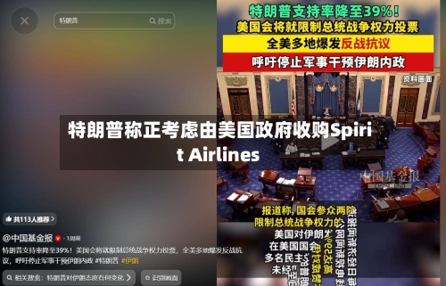 特朗普称正考虑由美国政府收购Spirit Airlines-第1张图片