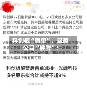 科创板“首单”，这家公司“尝鲜	”！-第3张图片