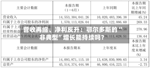营收再缩	、净利反升：鄂尔多斯的“非典型”增长能持续吗？-第1张图片