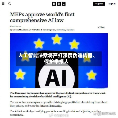 人工智能法案将严打深度伪造传播、保护举报人-第1张图片