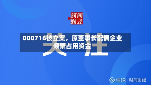 000716被立案，原董事长配偶企业频繁占用资金-第2张图片
