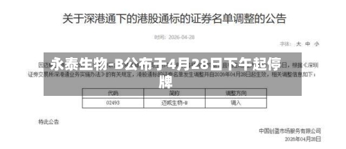永泰生物-B公布于4月28日下午起停牌-第2张图片
