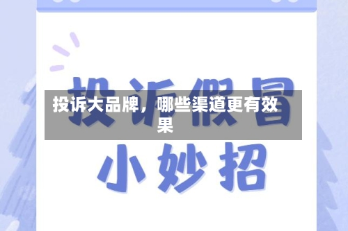投诉大品牌，哪些渠道更有效果-第1张图片