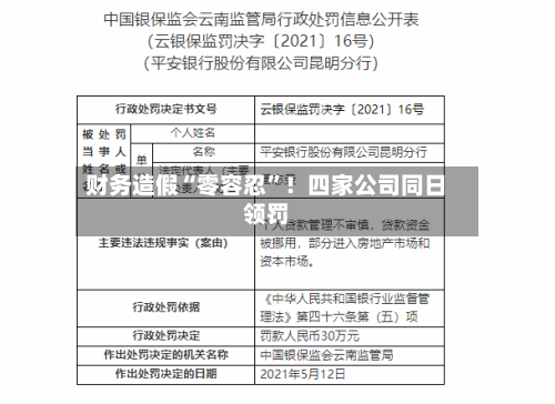 财务造假“零容忍	”！四家公司同日领罚-第1张图片