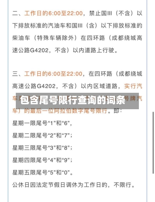 包含尾号限行查询的词条-第1张图片