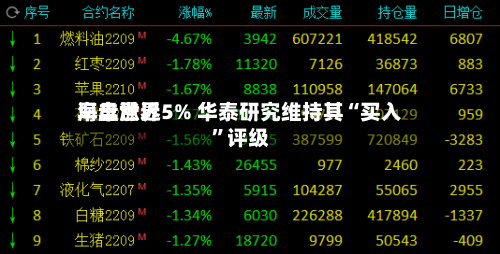 海丰世界早盘涨近5% 华泰研究维持其“买入”评级-第1张图片
