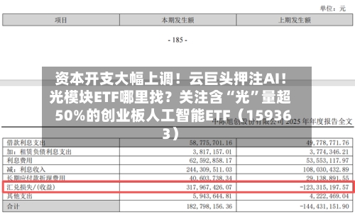 资本开支大幅上调！云巨头押注AI！光模块ETF哪里找？关注含“光”量超50%的创业板人工智能ETF（159363）-第3张图片