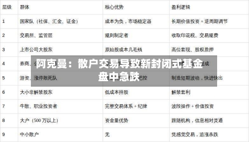 阿克曼：散户交易导致新封闭式基金盘中急跌-第3张图片