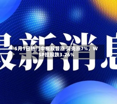 5月1日热门中概股普涨 贝壳涨7%	，WSP控股跌3.26%-第1张图片