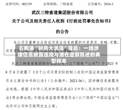 五粮液“财务大洗澡”背后：一场涉嫌信息披露违规与潜在虚假陈述的典型样本-第2张图片