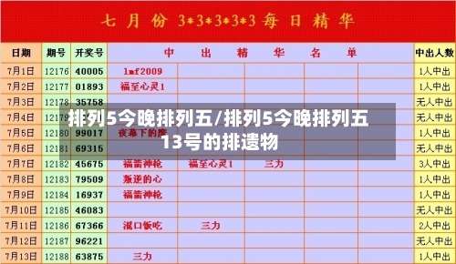 排列5今晚排列五/排列5今晚排列五13号的排遗物-第1张图片